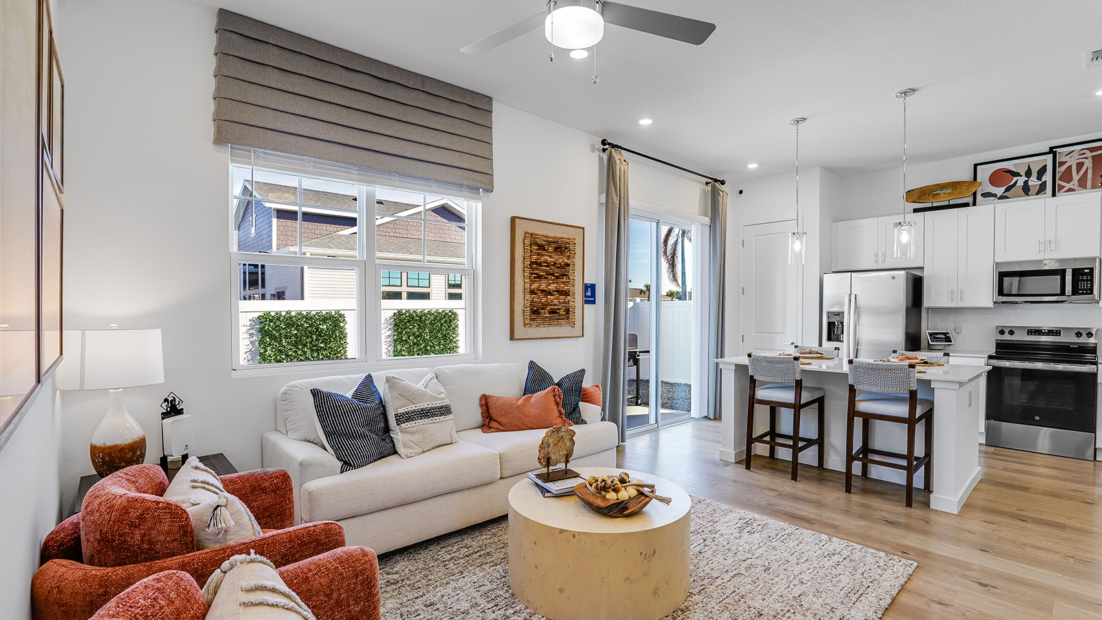 living room to kitchen