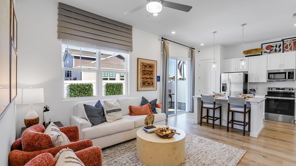 living room to kitchen