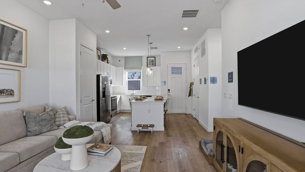 living room to kitchen